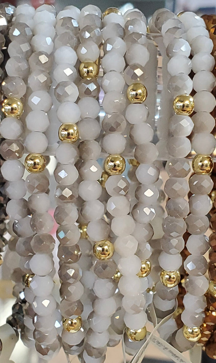 Mila-Mix Beaded Stretch Bracelets-Metallic