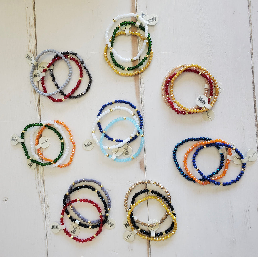 Mila-Mix Beaded Stretch Bracelets-Team Spirit