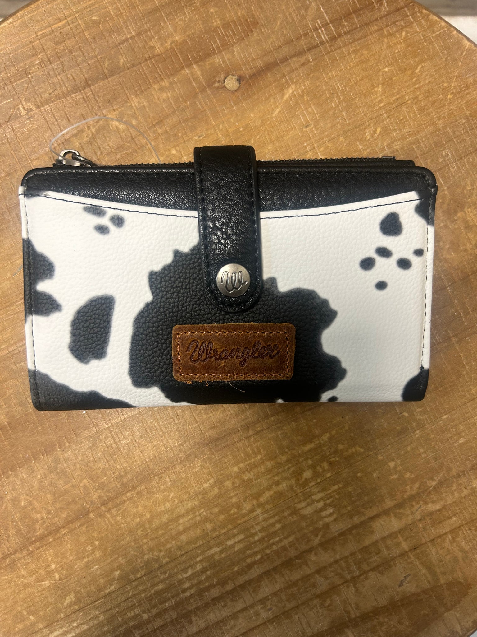 Wrangler Cow Print Bi-fold Wallet - Black