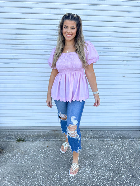 Simply Southern Light Pink Blouse