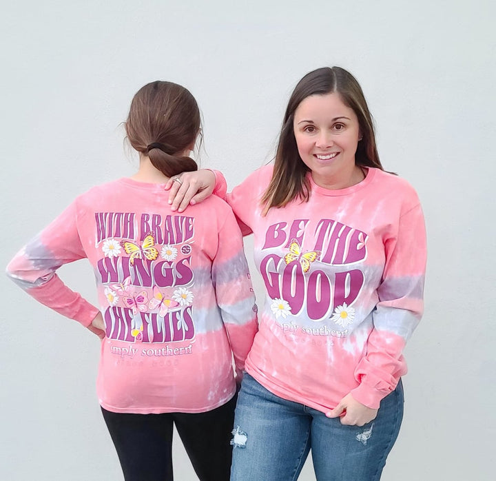 Brave Wings She Flies Simply Southern Long Sleeve T-Shirt YOUTH &amp; ADULTS