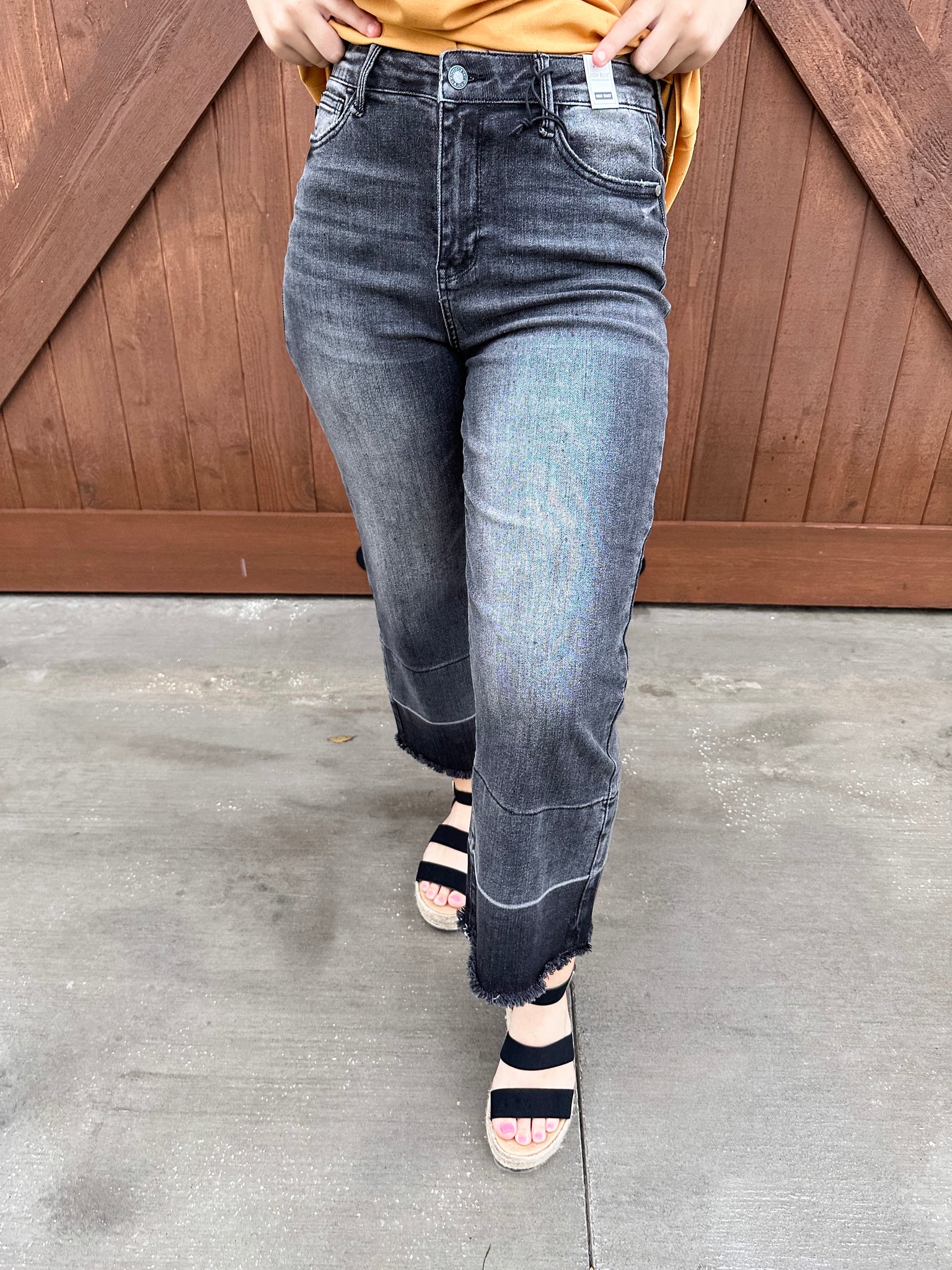 Bella Black Acid Washed Jeans