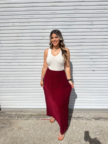 Brinley Burgundy Skirt