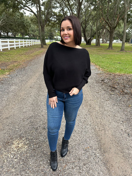 Sally Stretchy Black Blouse