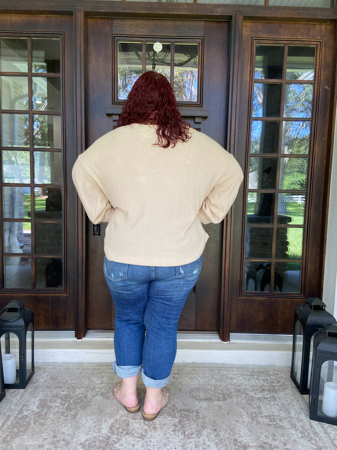 Fully into you Waffle Knit Sweater - Oatmeal