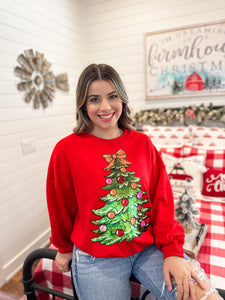 Sequin Christmas Tree Pullover