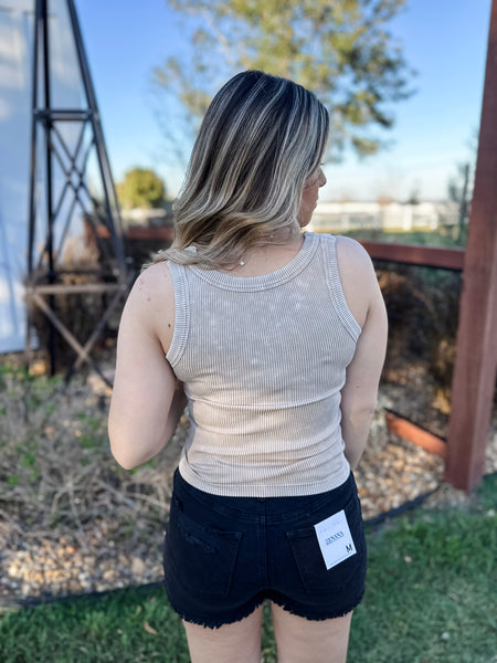 Brown Comfort Ribbed Tank
