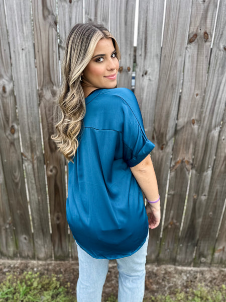 Tia Teal Blouse