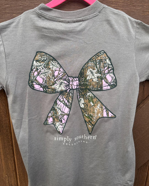 Camo and Pink Bow Graphic T-Shirt