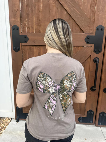 Camo and Pink Bow Graphic T-Shirt