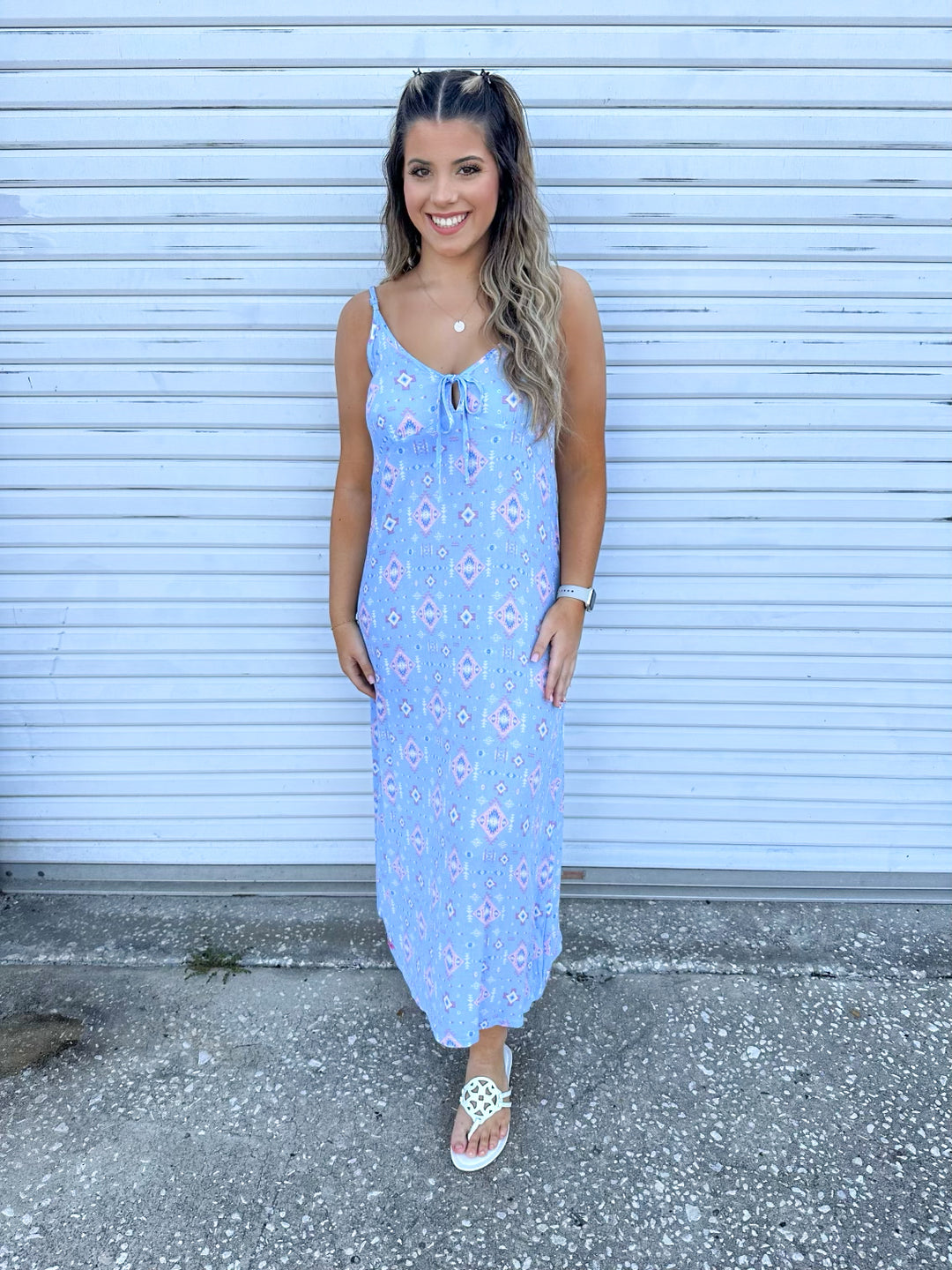 maxi aztec dress Michael Neon Aztec Maxi Dress Elan