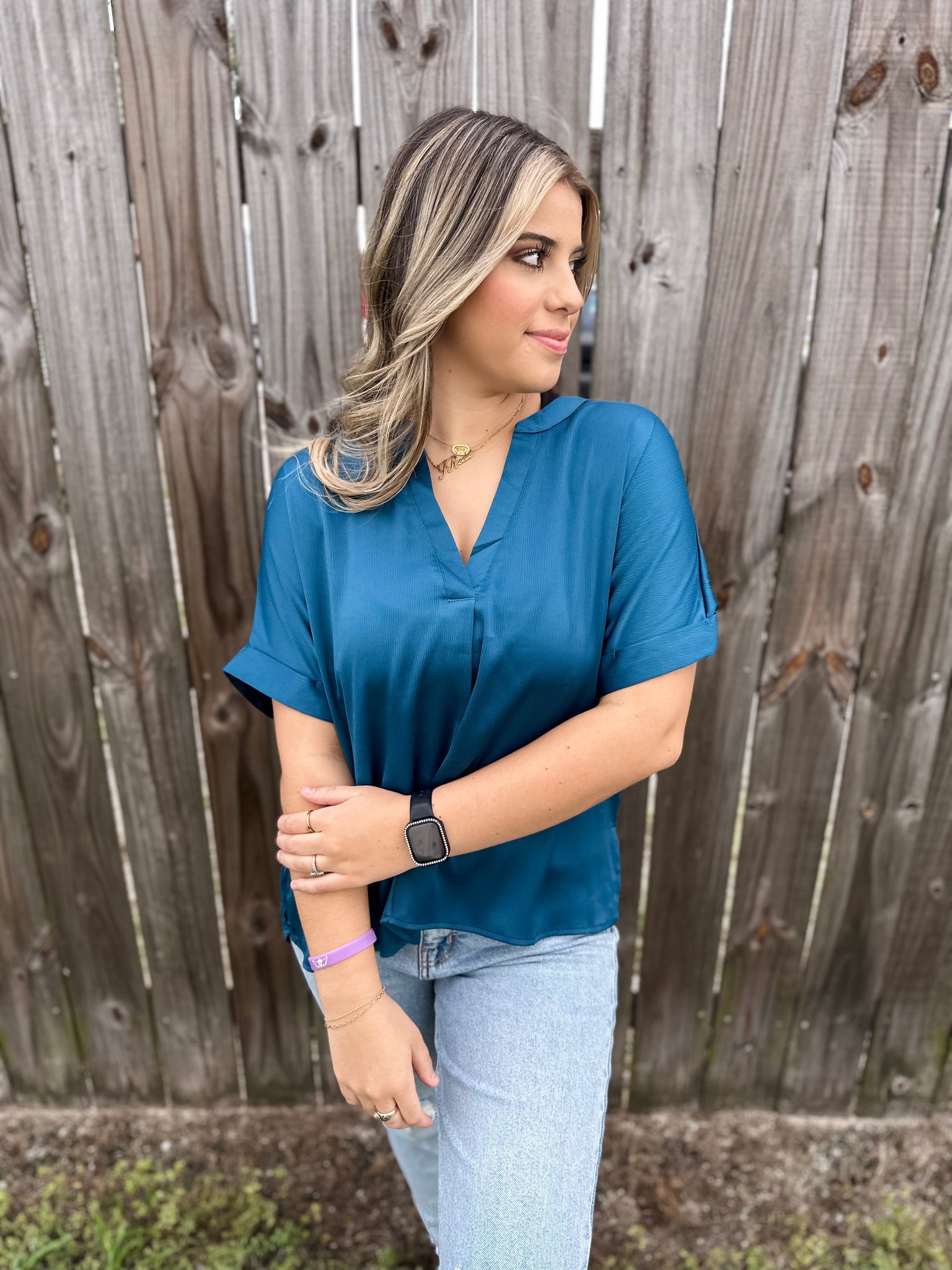 Tia Teal Blouse