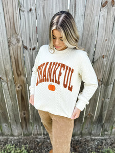 Thankful Pumpkin Knit Sweater