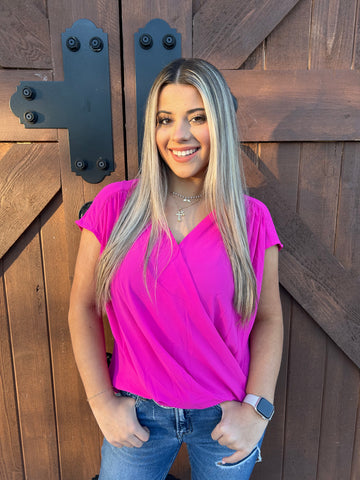 Sadie Short Sleeve Blouse - Pink