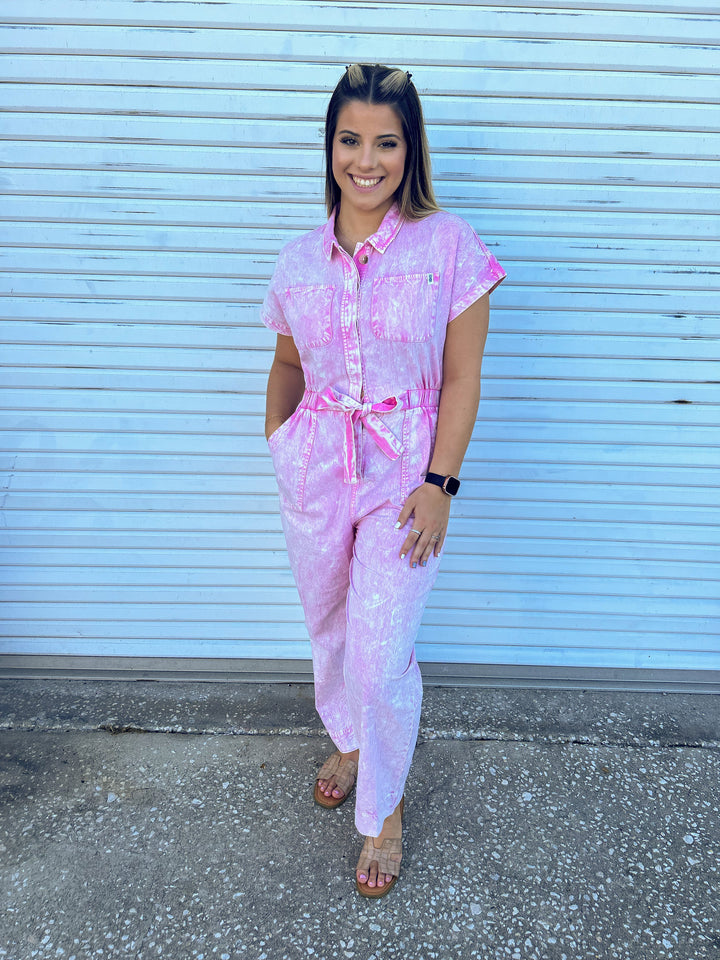 Pinkalicious Acid Wash Jumpsuit