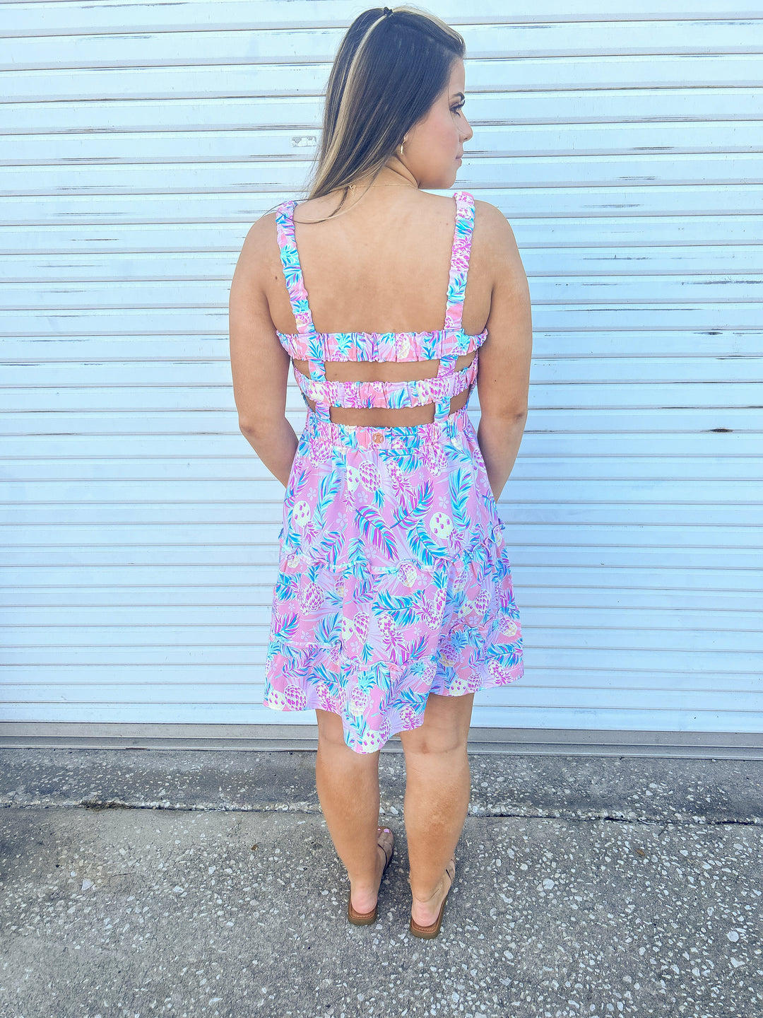 Simply Southern Cut Out Tropical Dress