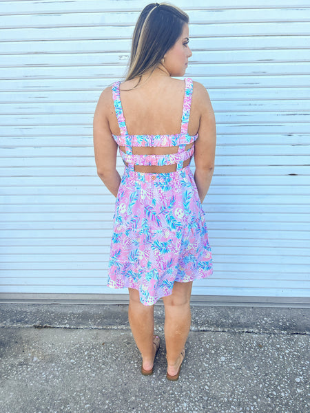 Simply Southern Cut Out Tropical Dress