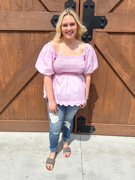 Simply Southern Light Pink Blouse