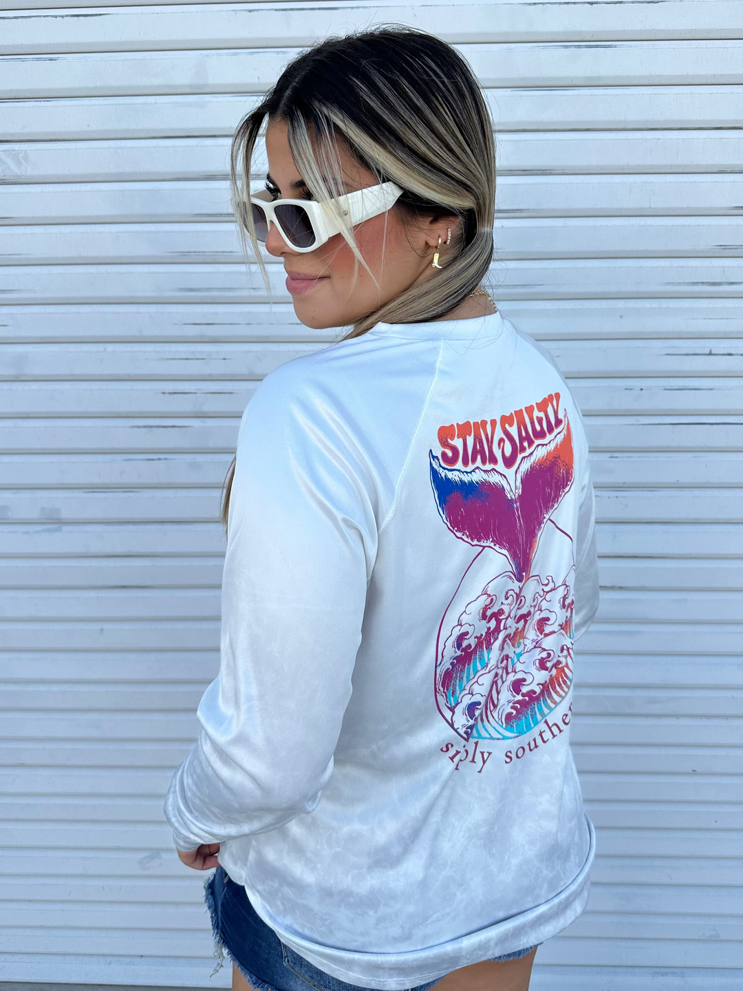 Stay Salty Simply Southern Long Sleeve Sun Shirt (Rash guard)