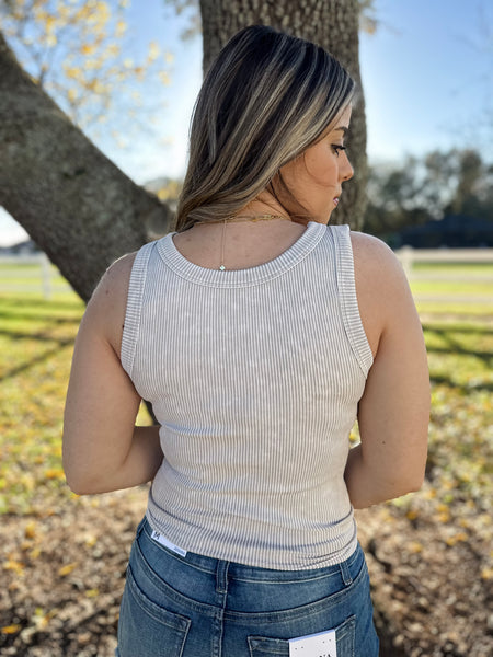 Grey Comfort Ribbed Tank