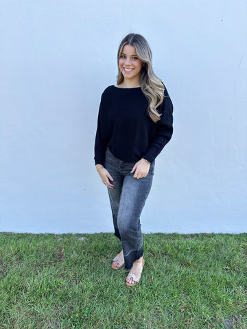 Sally Stretchy Black Blouse