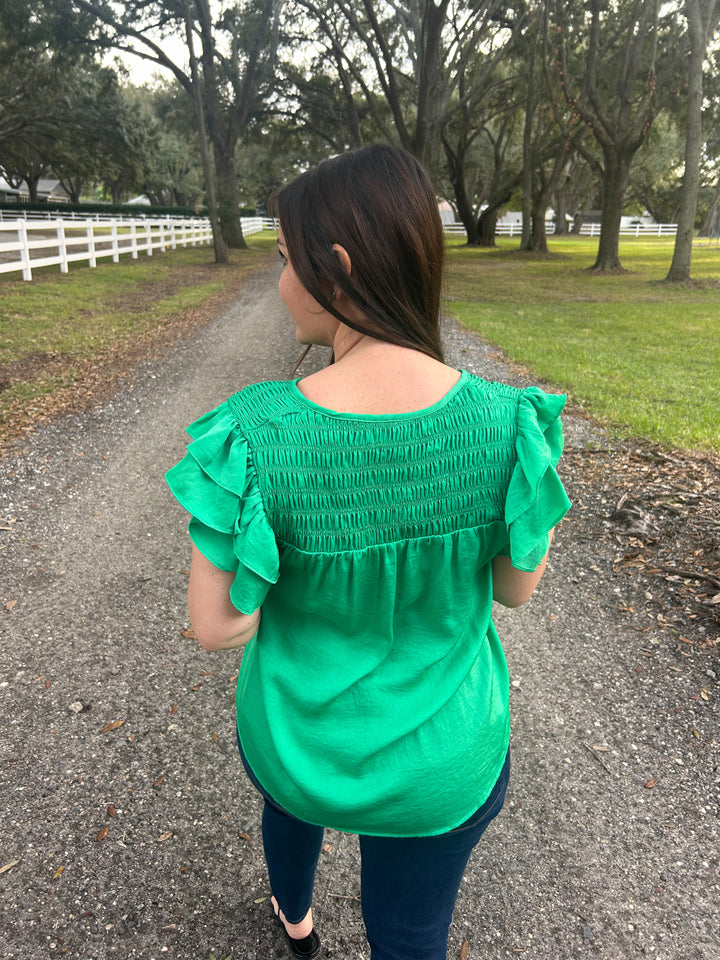 Kelly Green Blouse