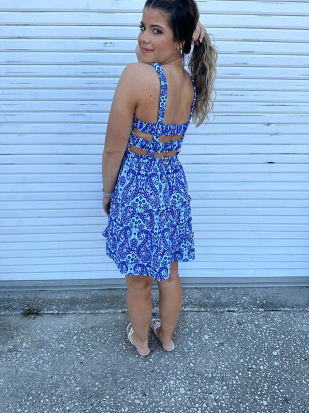 Simply Southern Cut Out Paisley Dress