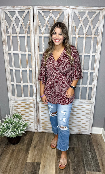 Melanie Maroon Blouse