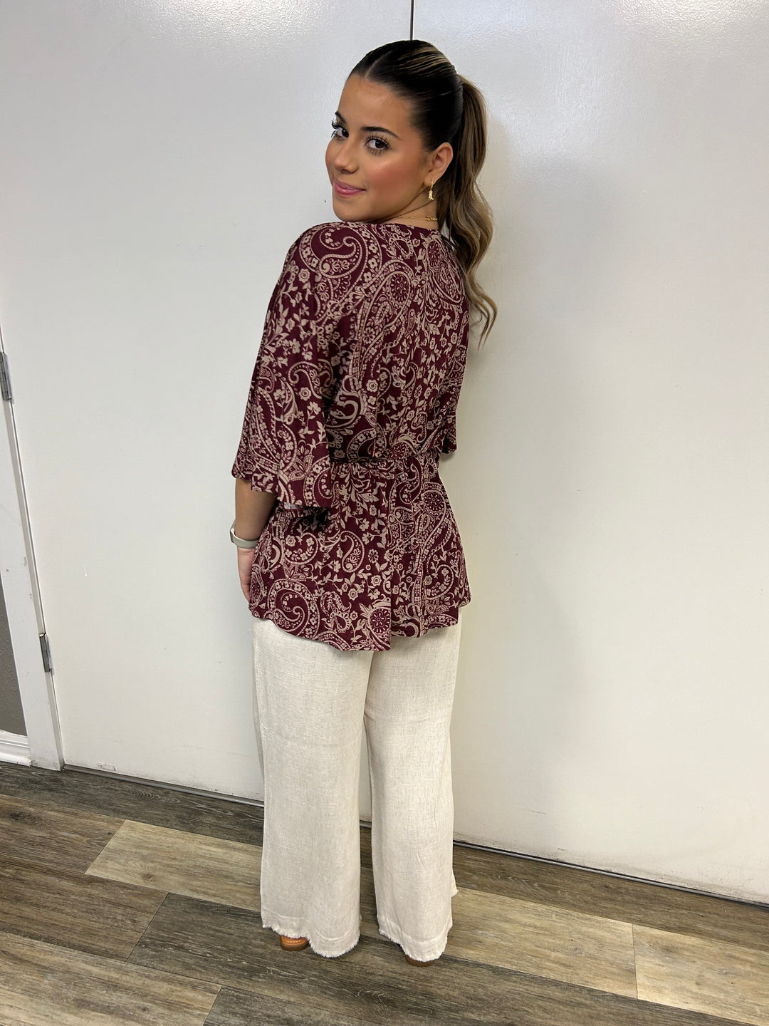 Melanie Maroon Blouse