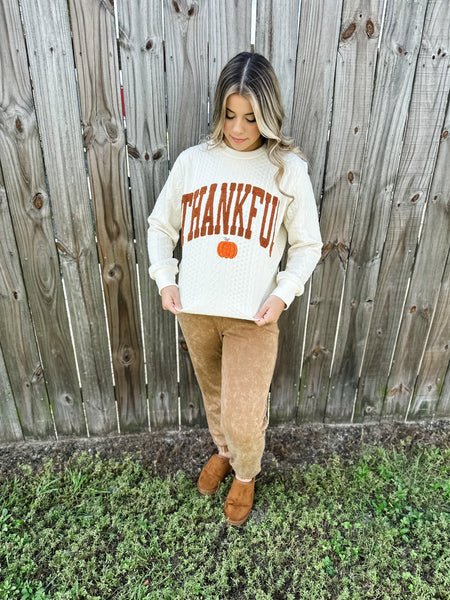 Thankful Pumpkin Knit Sweater