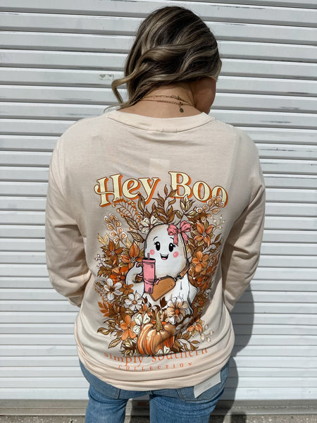 Hey Boo Long Sleeve Graphic T-shirt (Adult & Youth)