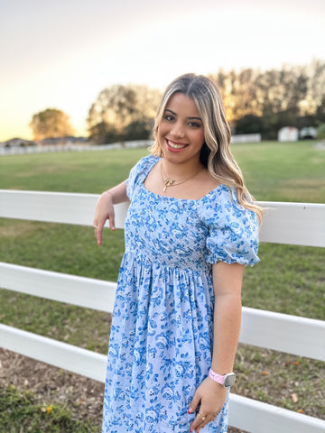 Blue Blossom Breeze Dress