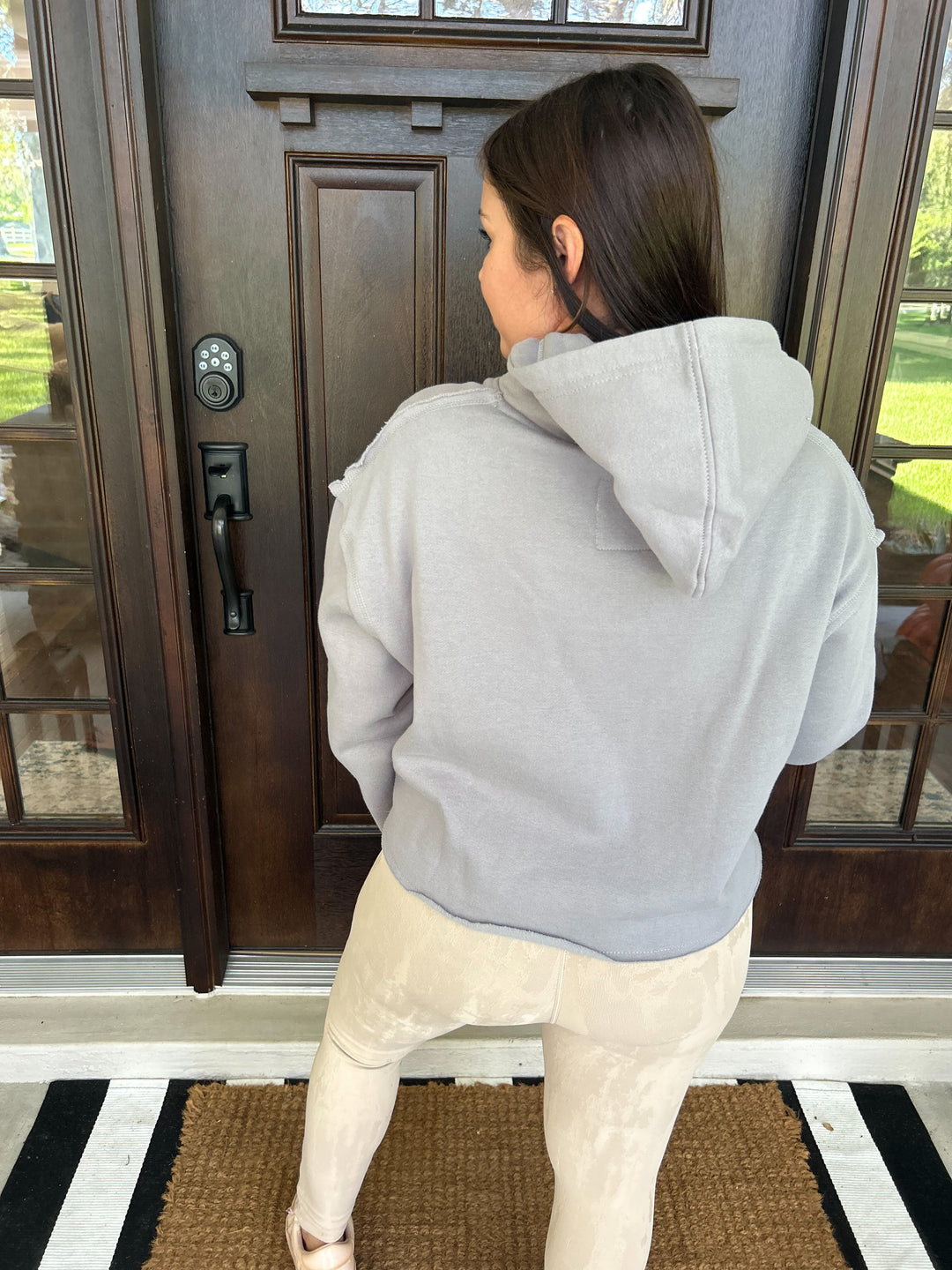 Simply Southern Cropped Hoodie Grey