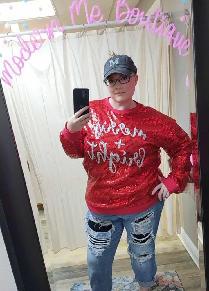 Merry &amp; Bright Sequin Pullover