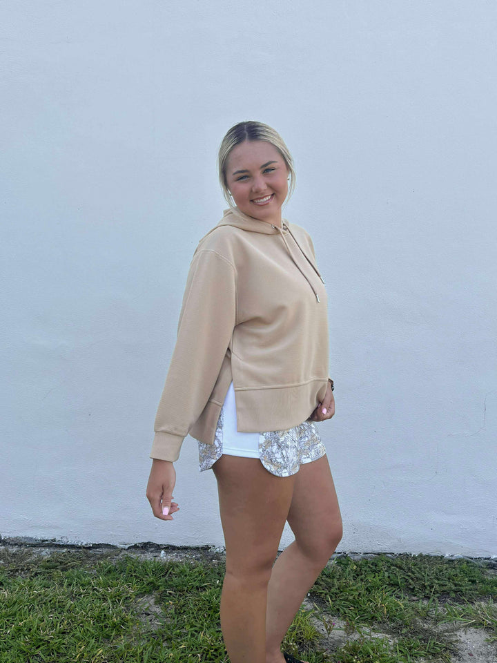 Simply Southern Ribbed Hoodie - Latte