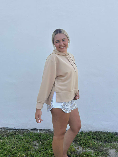 Simply Southern Ribbed Hoodie - Latte