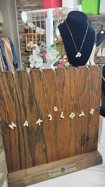 Pave Bubble Initials Necklace