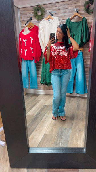 Merry Christmas Sequin Luxe Top