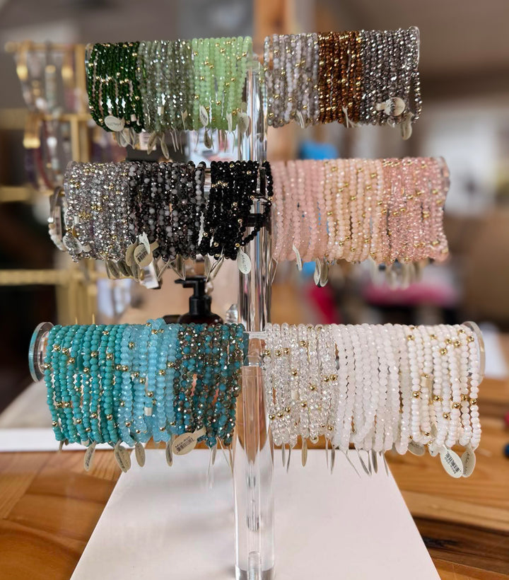 Mila-Mix Beaded Stretch Bracelets-Green