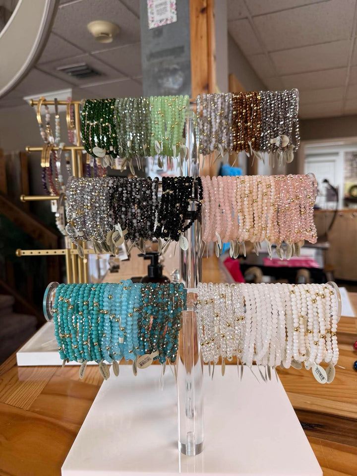 Mila-Mix Beaded Stretch Bracelets-Turquoise