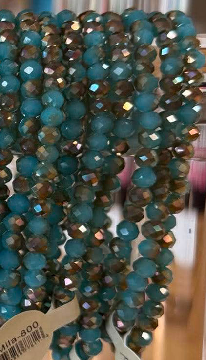 Mila-Mix Beaded Stretch Bracelets-Turquoise