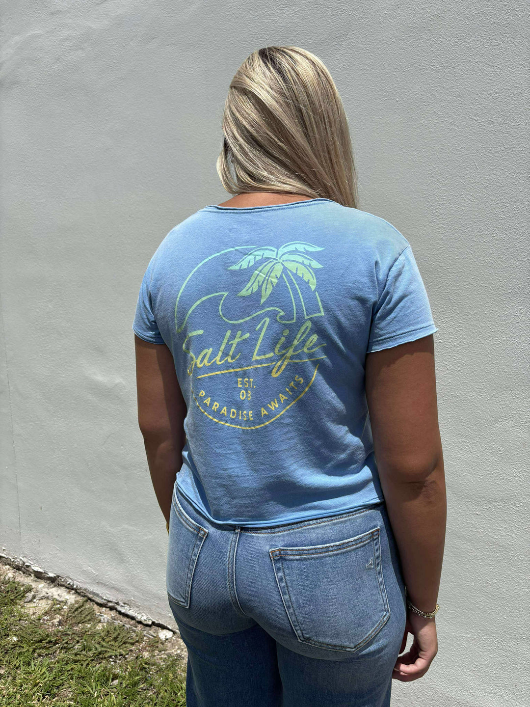 Paradise Awaits Short Sleeve Cropped Top