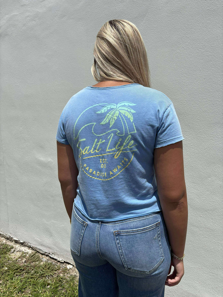 Paradise Awaits Short Sleeve Cropped Top
