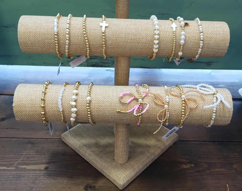 Glam Stretch Bracelets with Pearls