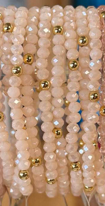 Mila-Mix Beaded Stretch Bracelets-Pink