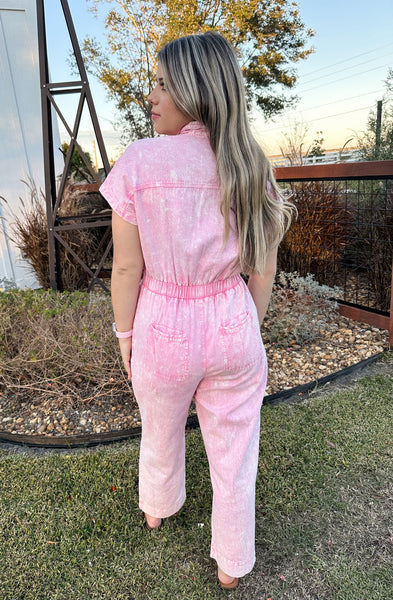 Pinkalicious Acid Wash Jumpsuit