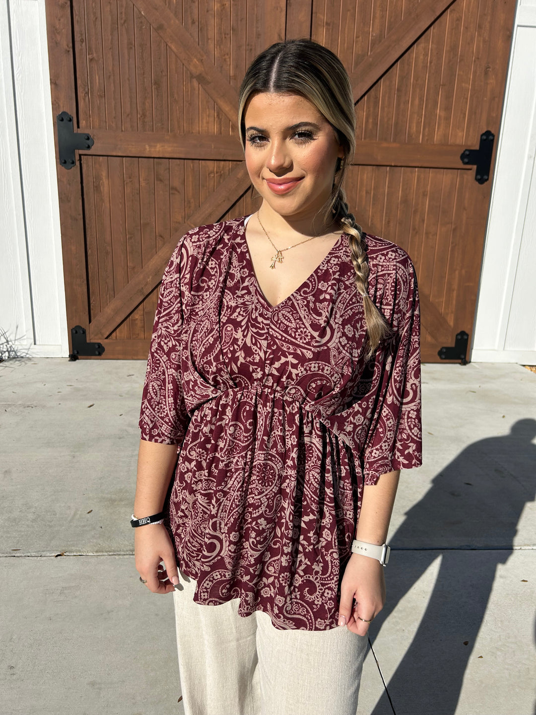 Melanie Maroon Blouse