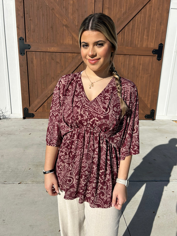 Melanie Maroon Blouse