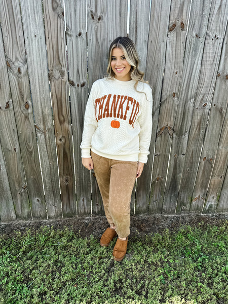 Thankful Pumpkin Knit Sweater