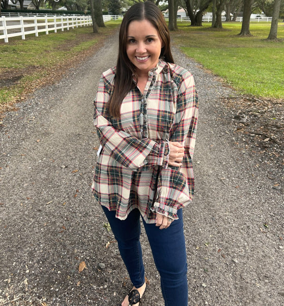 Christmas Plaid Blouse